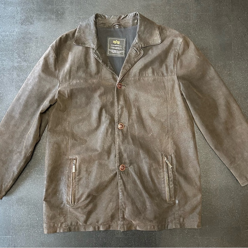 Alpha industries pigskin leather jacket